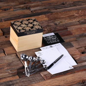 Chef's Personalized Recipe Card Gift Box & Cooking Tools - Style 6 in Black