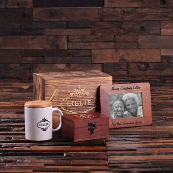 personalised 4pc jewellery box mug and frame gift set