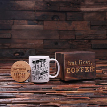 Personalized Coffee Mug, Lid & Custom Tea Box – Faith Print Complete T-024969-00034