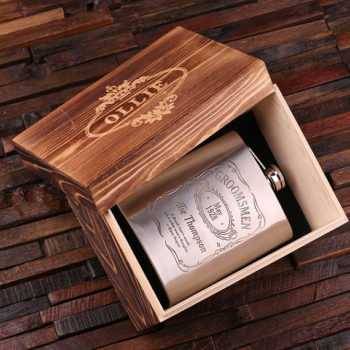 Personalized Stainless Steel 18-oz. Flask with Keepsake Box T-025084