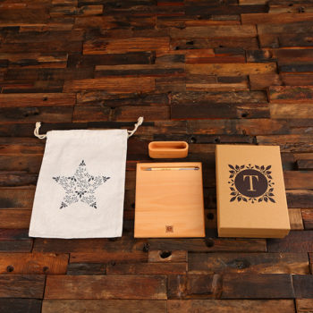 custom of wood office supply set