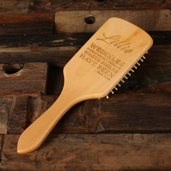 personalised wood hair brush