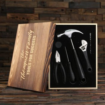 Personalized Tool Set with Wood Box