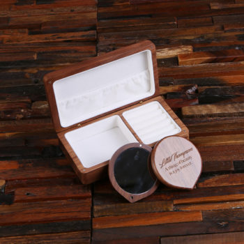 Custom Wood Jewelry Box and Mirror Gift Set Corporate Gift Solutions