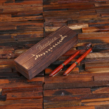 personalised wood pen set