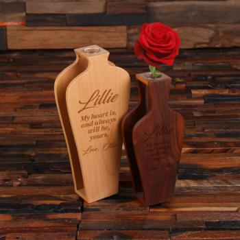personalised wood vase