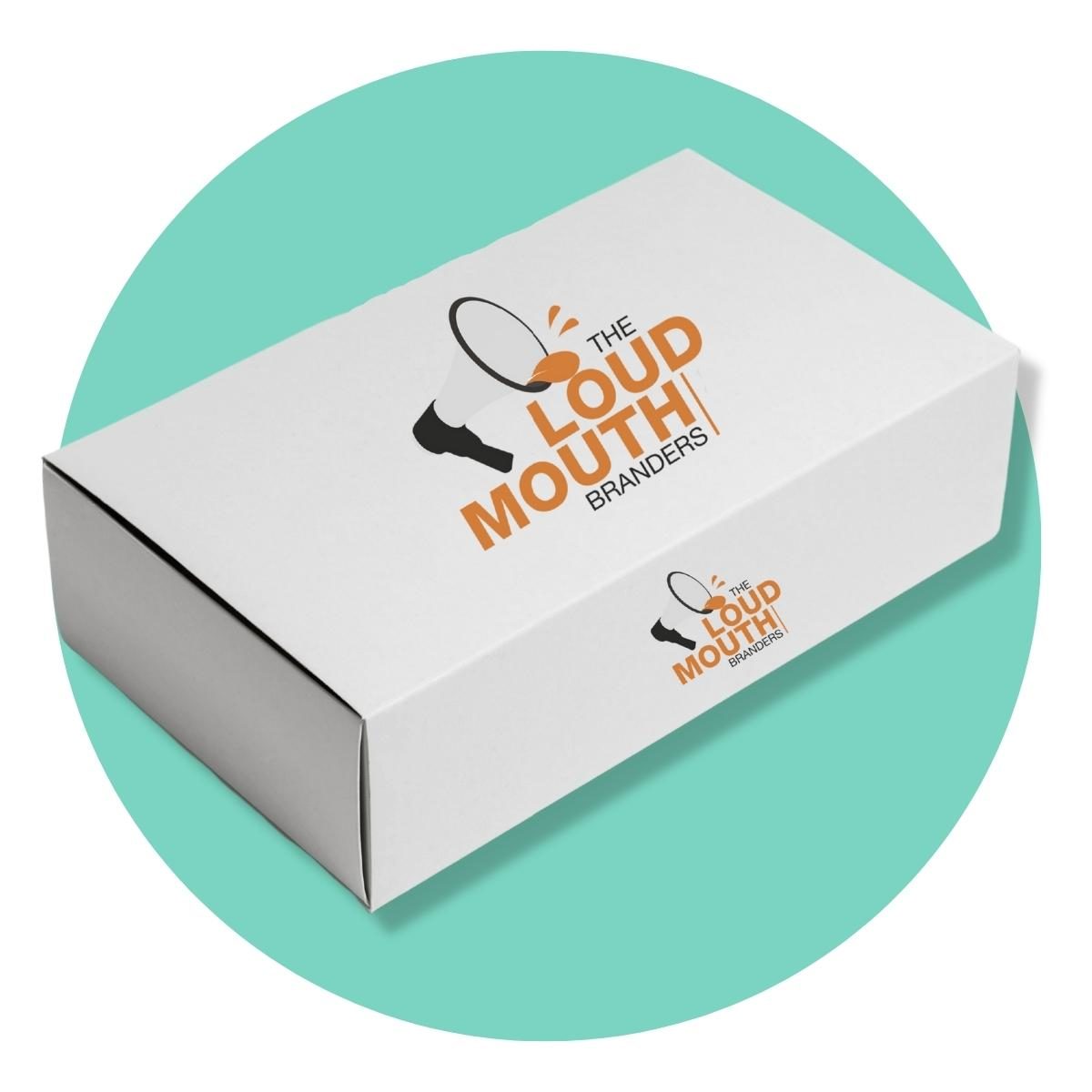branded carboard box with custom business logo